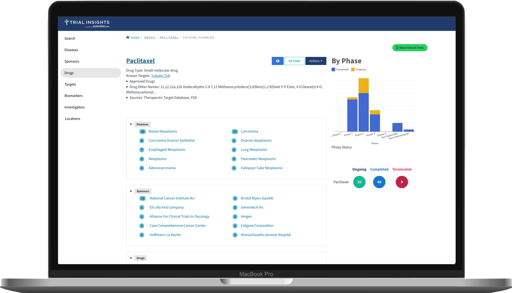 Mockup of the home page